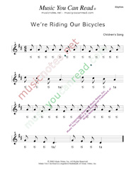 Click to Enlarge: "We're Riding Our Bicycles" Rhythm Format
