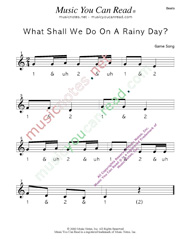 Click to enlarge: "What Shall We Do on a Rainy Day?" Beats Format