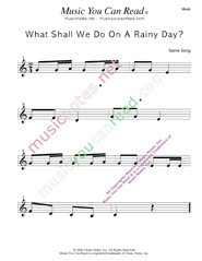 "What Shall We Do on a Rainy Day?" Music Format