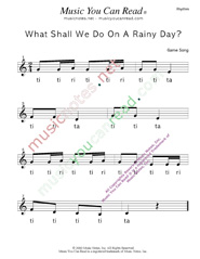 Click to Enlarge: "What Shall We Do on a Rainy Day?" Rhythm Format