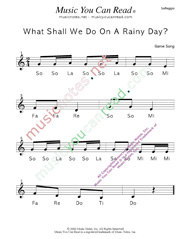 Click to Enlarge: "What Shall We Do on a Rainy Day?" Solfeggio Format