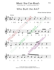 Click to enlarge: "Who Built the Ark?" Beats Format