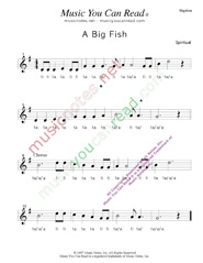 Click to Enlarge: "A Big Fish" Rhythm Format
