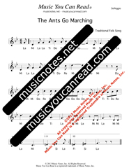 Click to Enlarge: "The Ants Go Marching" Solfeggio Format