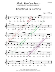 Click to Enlarge: "Christmas Is Coming" Solfeggio Format