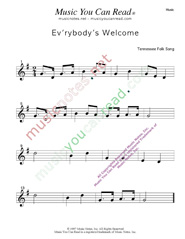 "Ev'rybody's Welcome" Music Format
