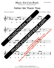 Click to Enlarge: "Father We Thank Thee" Pitch Number Format