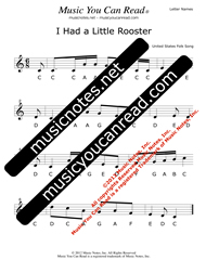 Click to Enlarge: "I Had a Little Rooster" Letter Names Format