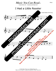 "I Had a Little Rooster" Music Format