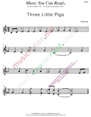 "Three Little Pigs" Music Format