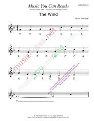 Click to Enlarge: "The Wind" Letter Names Format