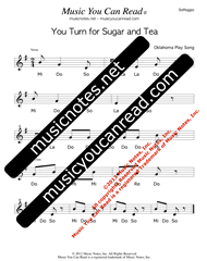 Click to Enlarge: "You Turn for Sugar and Tea" Solfeggio Format