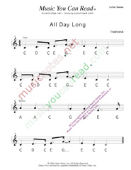 Click to Enlarge: "All Day Long" Letter Names Format