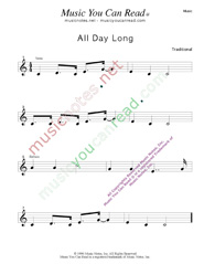 "All Day Long" Music Format