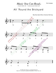 Click to Enlarge: "All 'Round the Brickyard" Pitch Number Format