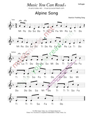 Click to Enlarge: "Alpine Song" Solfeggio Format