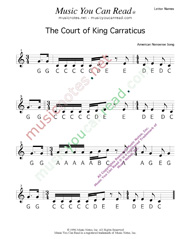 Click to Enlarge: "The Court of King Carraticus" Letter Names Format