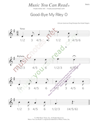 Click to enlarge: "Good-Bye My Riley O" Beats Format