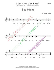 Click to Enlarge: "Goodnight" Rhythm Format