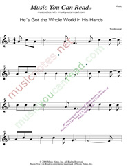 "He's Got the Whole World in His Hands" Music Format