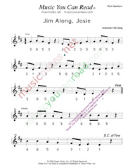 Click to Enlarge: "Jim Along Josie" Pitch Number Format