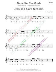 Click to Enlarge: "Jolly Old Saint Nicholas" Rhythm Format