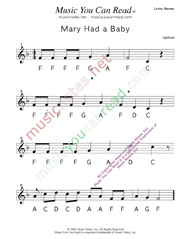 Click to Enlarge: "Mary Had a Baby" Letter Names Format