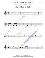 "Mary Had a Baby" Music Format