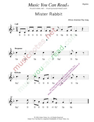 Click to Enlarge: "Mister Rabbit" Rhythm Format