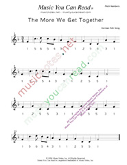 Click to Enlarge: "The More We Get Together" Pitch Number Format