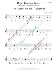 Click to Enlarge: "The More We Get Together" Solfeggio Format