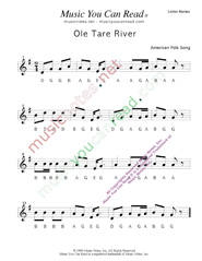 Click to Enlarge: "Ole Tar River" Letter Names Format