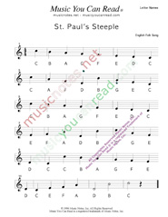 Click to Enlarge: "St. Paul's Steeple" Letter Names Format