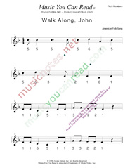 Click to Enlarge: "Walk Along John" Pitch Number Format
