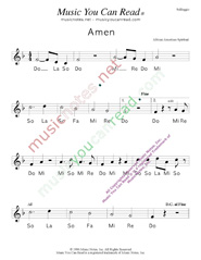 Click to Enlarge: "Amen," Solfeggio Format