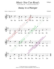 Click to Enlarge: "Away in a Manger," Solfeggio Format