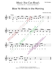 Click to Enlarge: "Blow Ye Winds in the Morning," Pitch Number Format