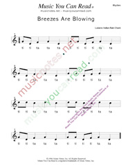 Click to Enlarge: "Breezes Are Blowing," Rhythm Format