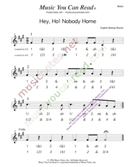 Click to enlarge: "Hey, Ho! Nobody Home," Beats Format