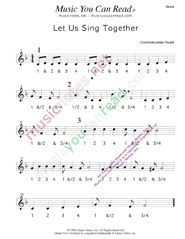 Click to enlarge: "Let Us Sing Together," Beats Format