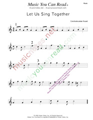 "Let Us Sing Together," Music Format