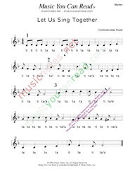 Click to Enlarge: "Let Us Sing Together," Rhythm Format