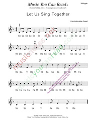 Click to Enlarge: "Let Us Sing Together," Solfeggio Format