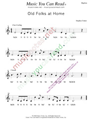 Click to Enlarge: "Old Folks at Home," Rhythm Format