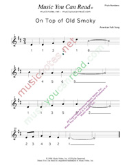 Click to Enlarge: "On Top of Old Smoky," Pitch Number Format