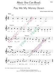 Click to enlarge: "Pay Me My Money Down," Beats Format