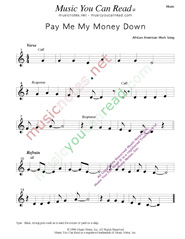 "Pay Me My Money Down," Music Format