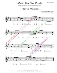 Click to Enlarge: "Trail to Mexico," Pitch Number Format