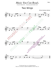 "Two Wings," Music Format