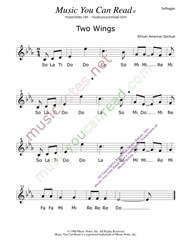 Click to Enlarge: "Two Wings," Solfeggio Format